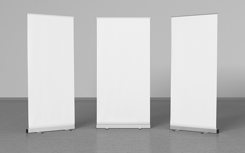Three Blank Pull Up Banners