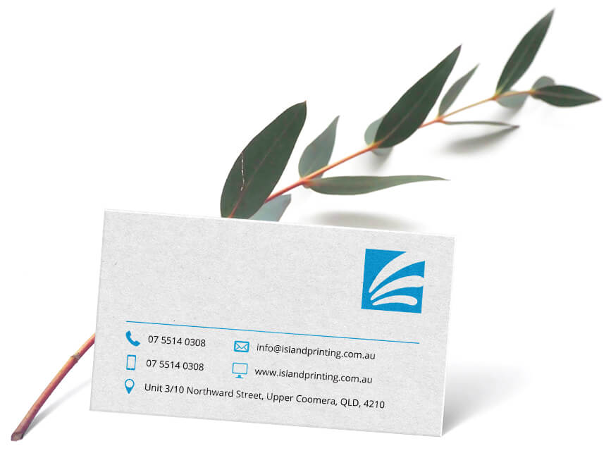 A sample of a business card in uncoated stock